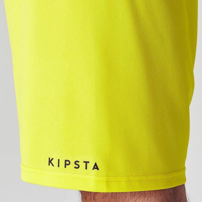 Pantalón corto de fútbol Adulto Kipsta F100 amarillo