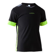 MAJICA KRATKIH RUKAVA ZA NOGOMET F500 DJEČJA CRNO/ŽUTA