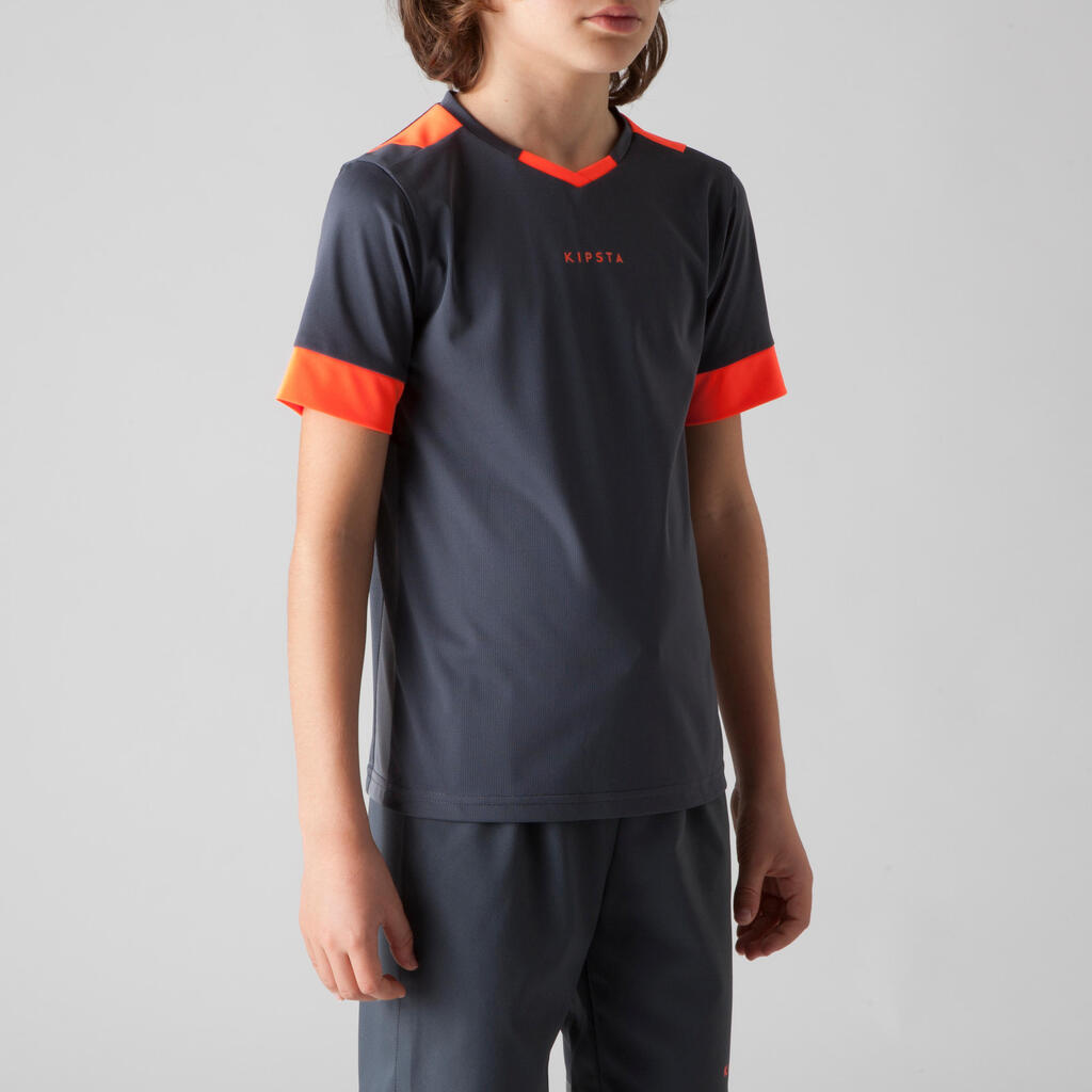 Fußballtrikot F500 Kinder gelb/grau