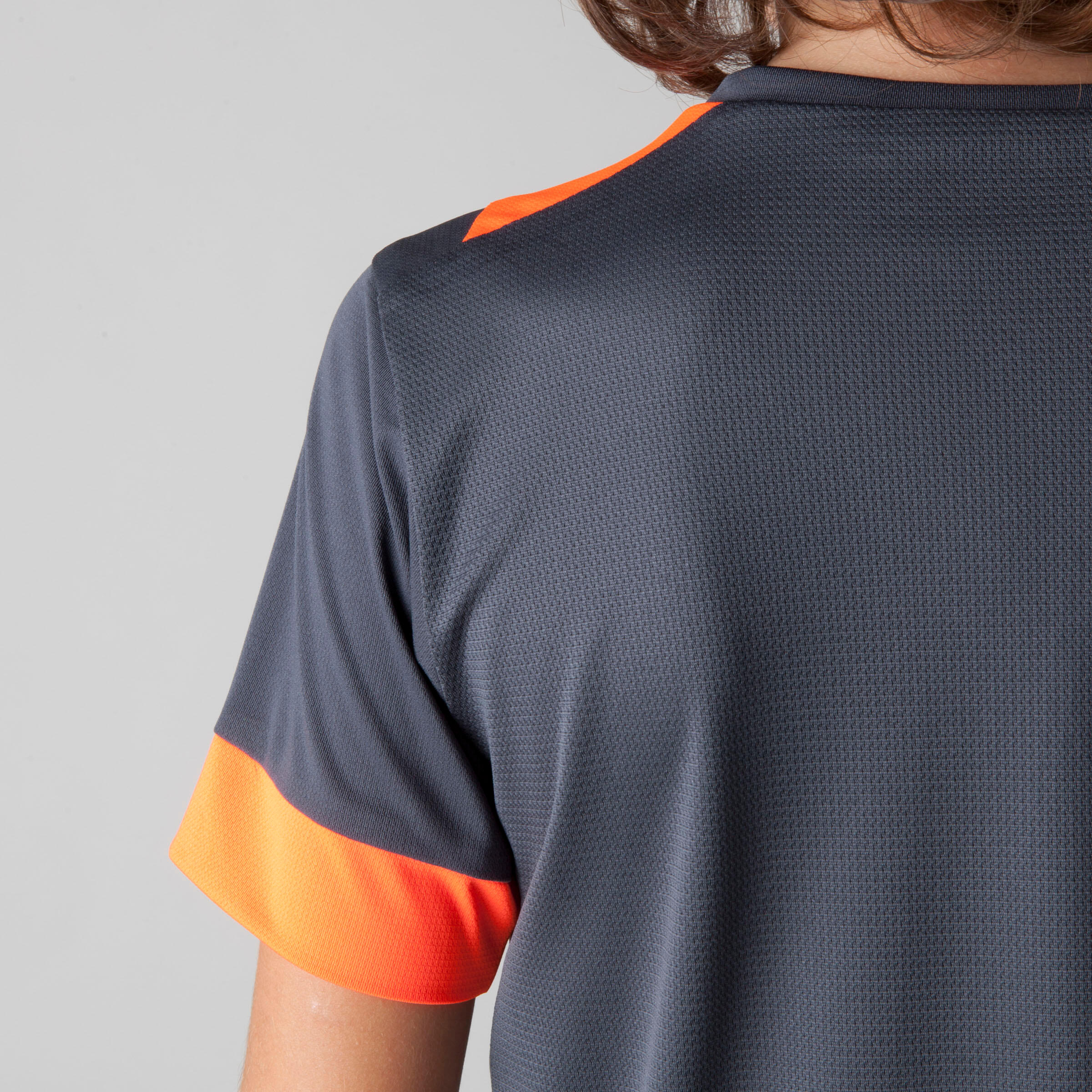 F500 Kids' Football Shirt - Grey/Orange 