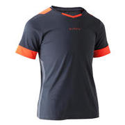 MAJICA KRATKIH RUKAVA F500 DJEČJA - SIVA/NARANČASTA