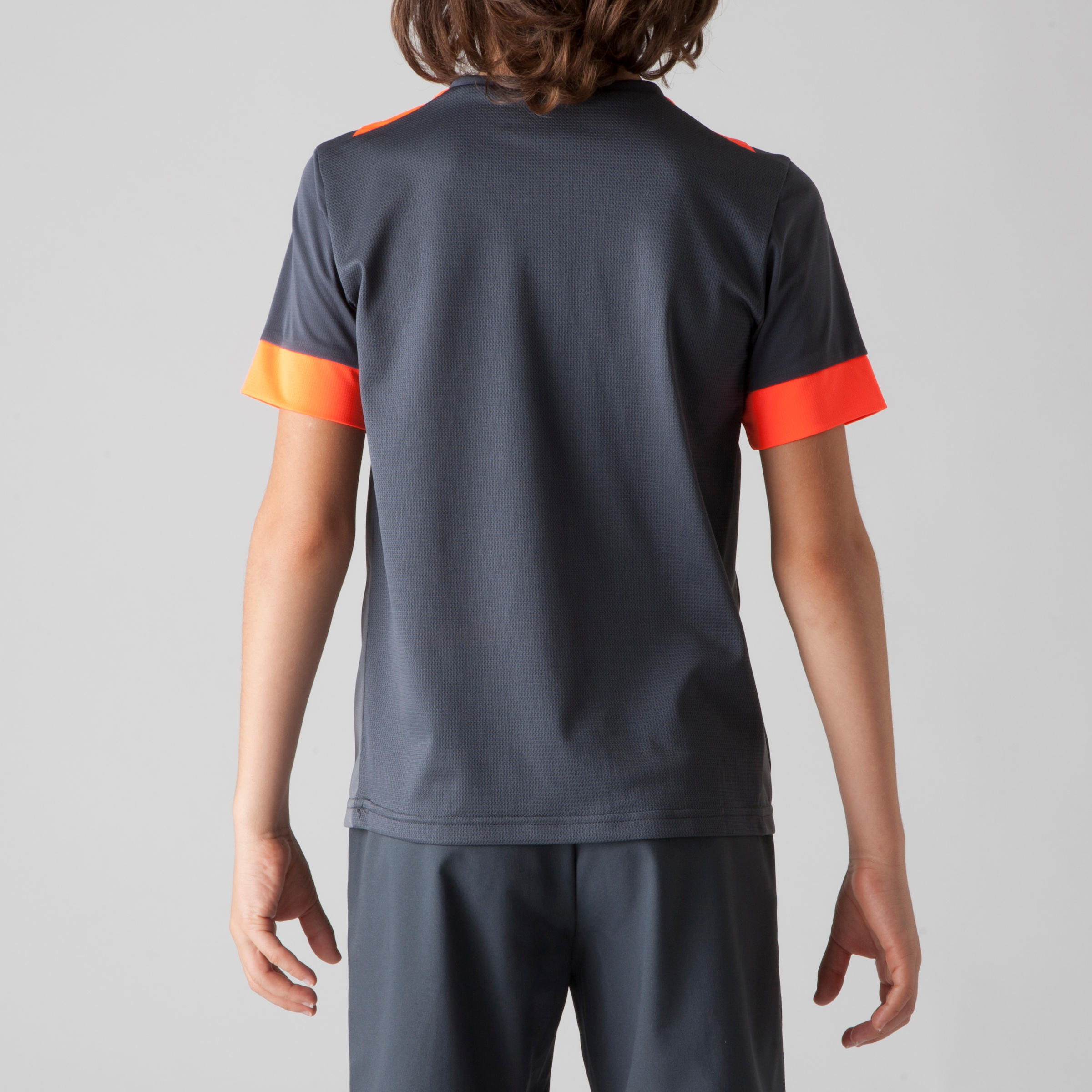 F500 Kids' Football Shirt - Grey/Orange 4/11
