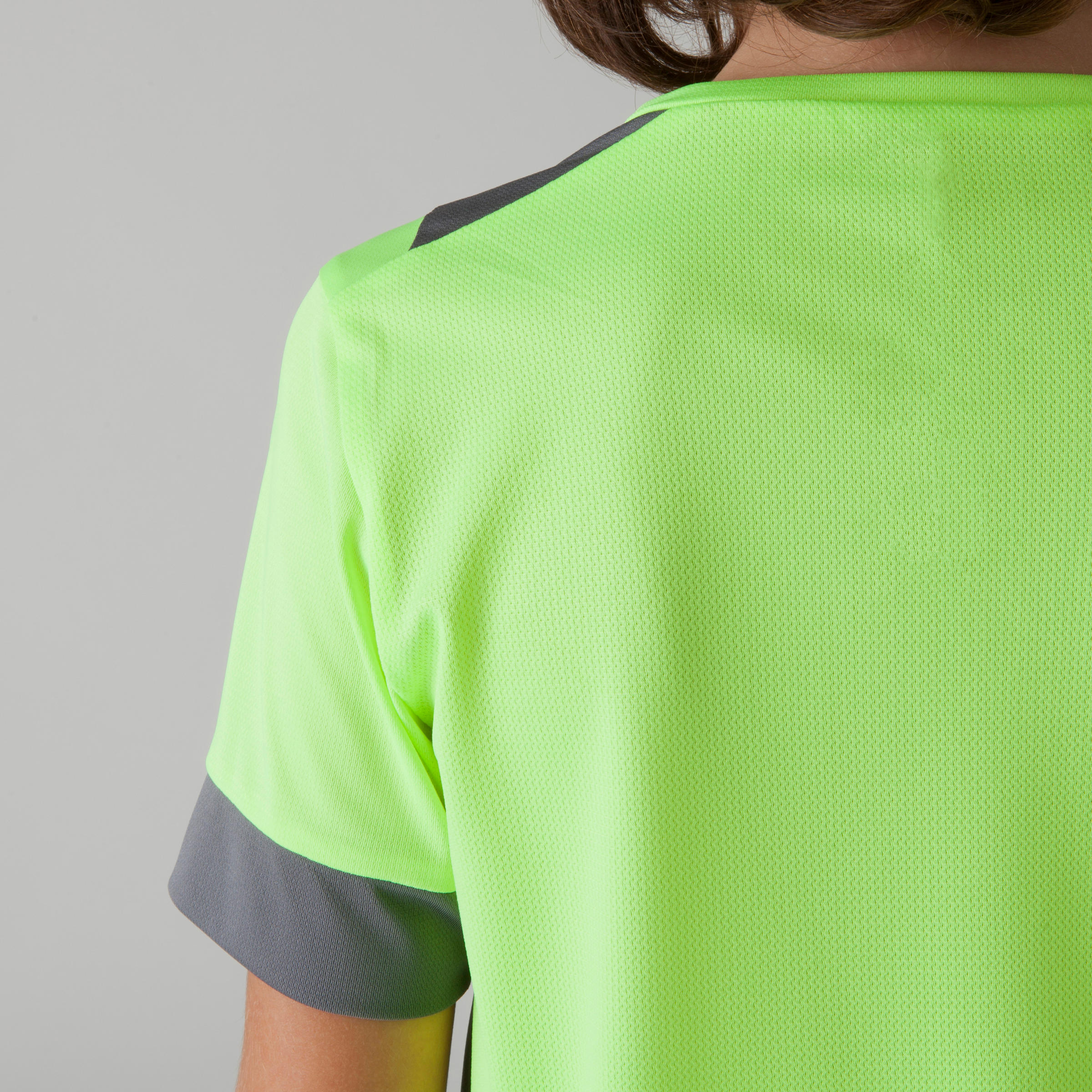 F500 Kids' Football Shirt - Yellow/Grey 7/11