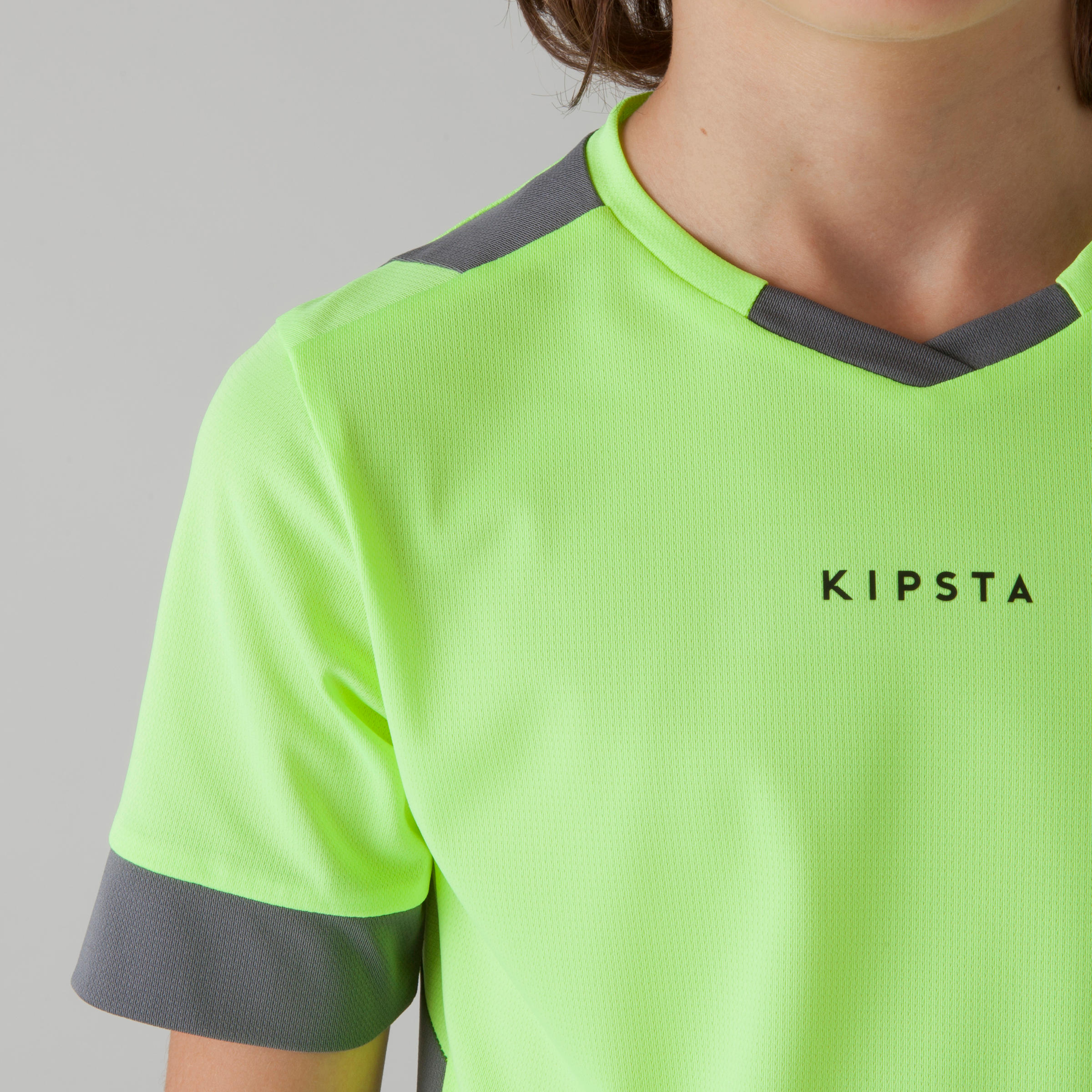 F500 Kids' Football Shirt - Yellow/Grey 6/11
