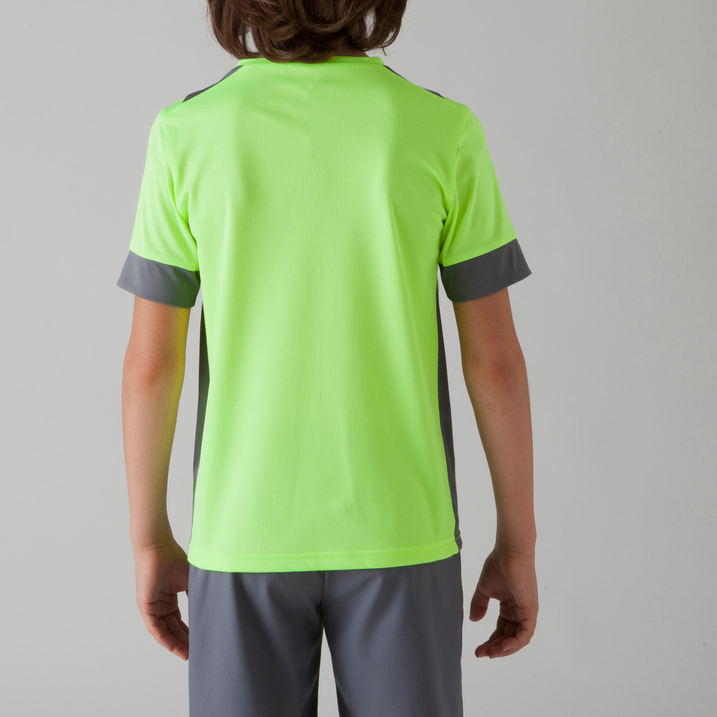 F500 Kids' Football Shirt - Yellow/Grey 4/11