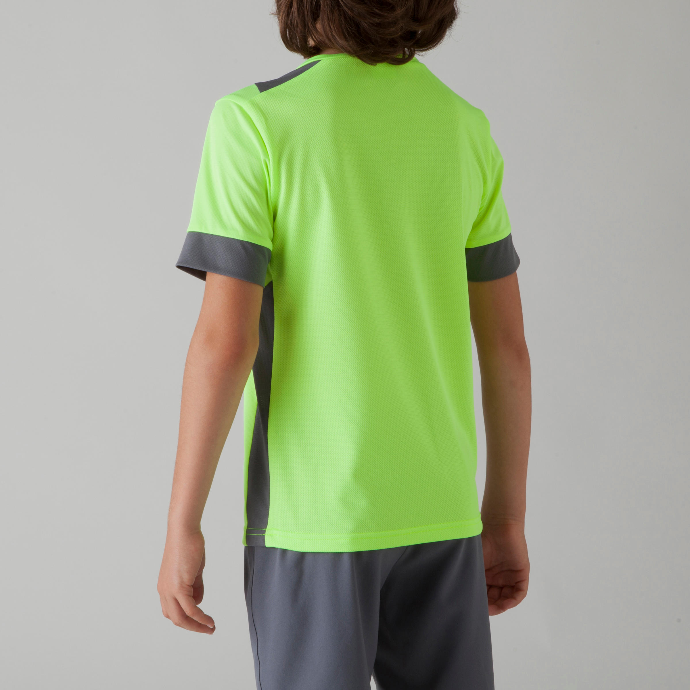 F500 Kids' Football Shirt - Yellow/Grey 5/11