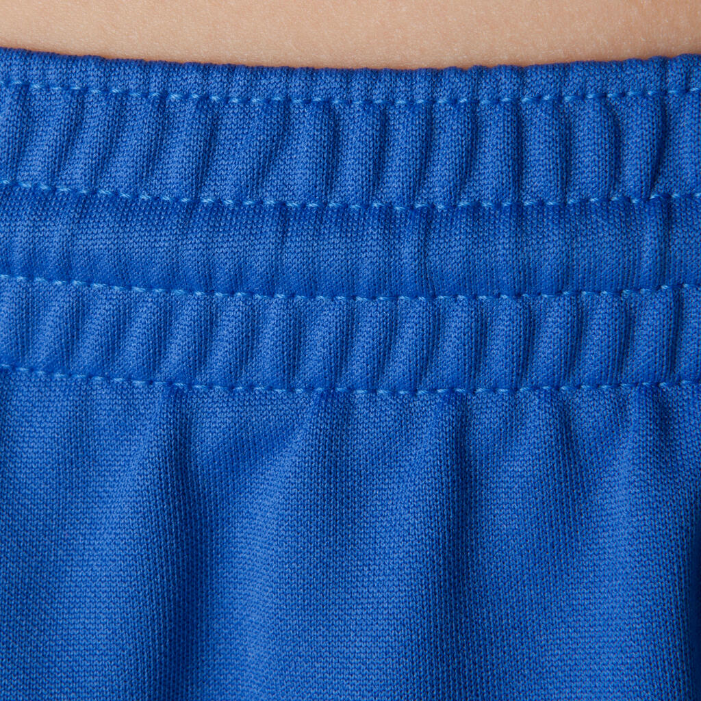 Detské futbalové šortky F100 modré indigo