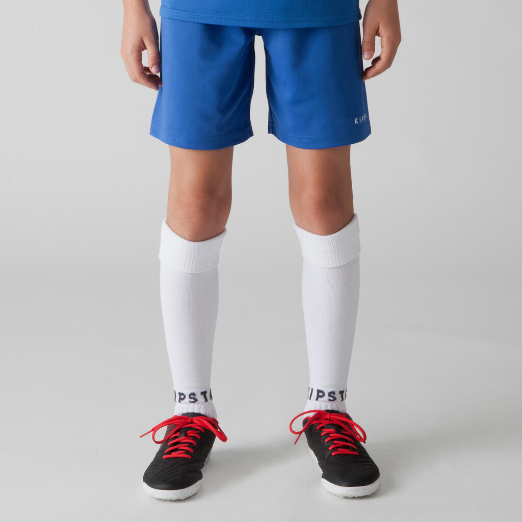 Fußballshorts F100 Kinder blau