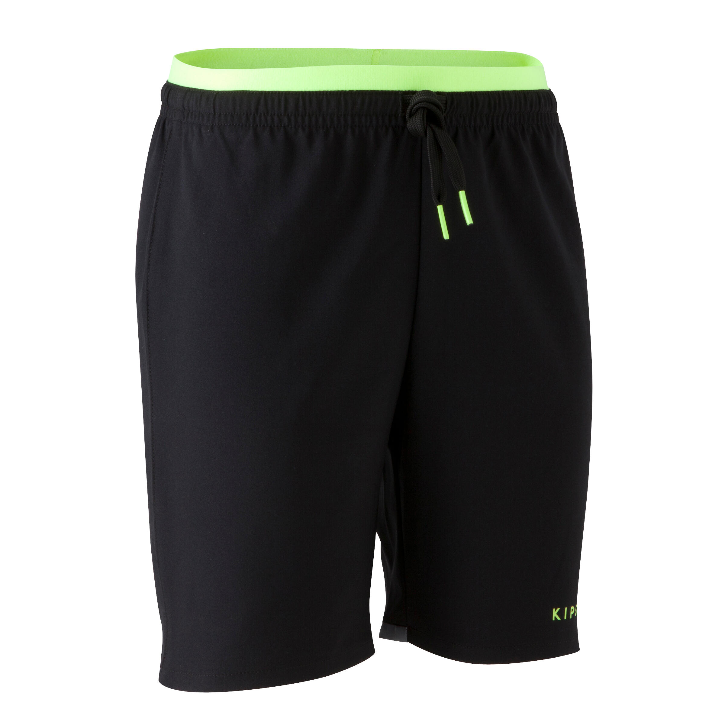 

F500 Kids' Football Shorts - Blue/Black/Neon Yellow, Black/blue/yellow
