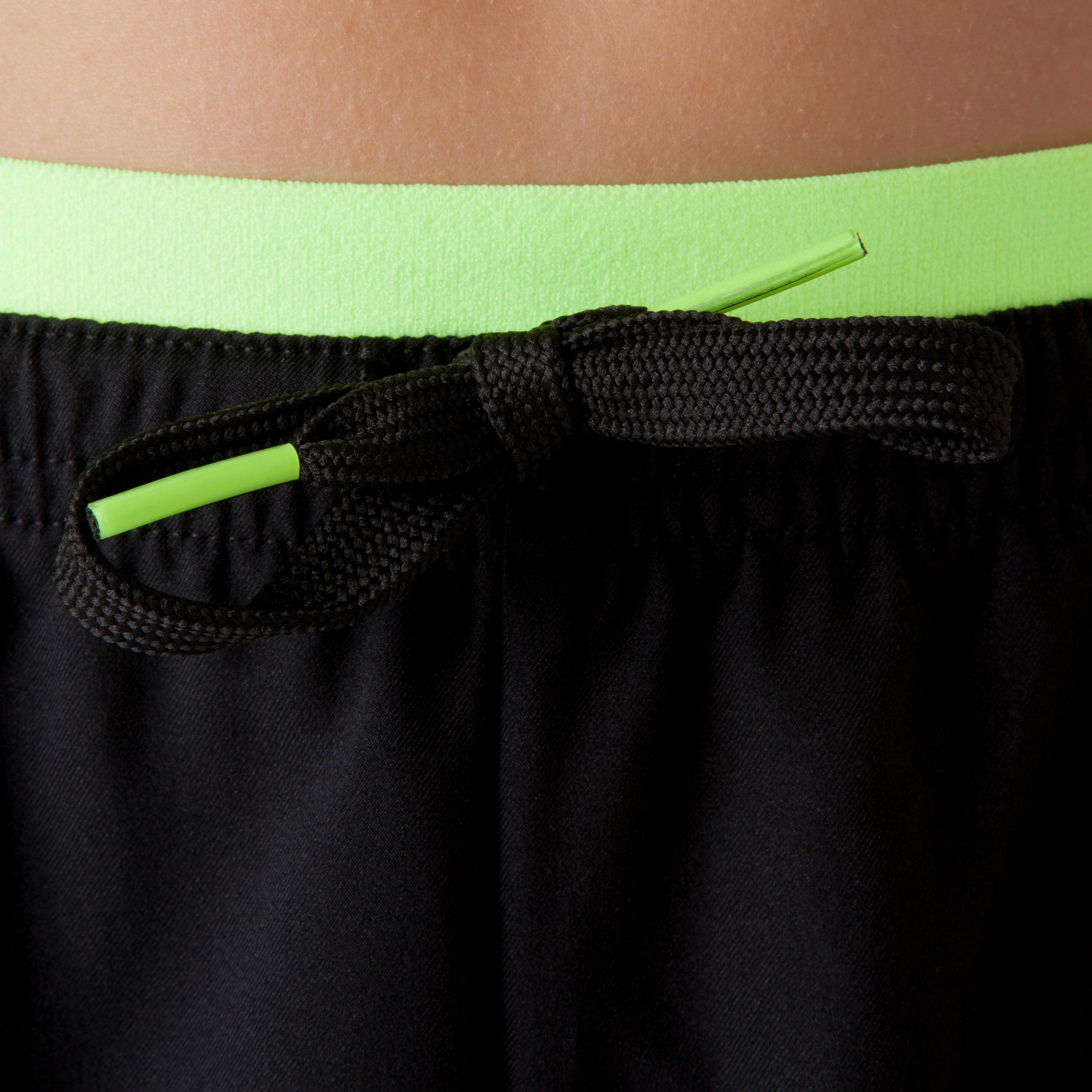 F500 Kids' Football Shorts - Blue/Black/Neon Yellow 6/10