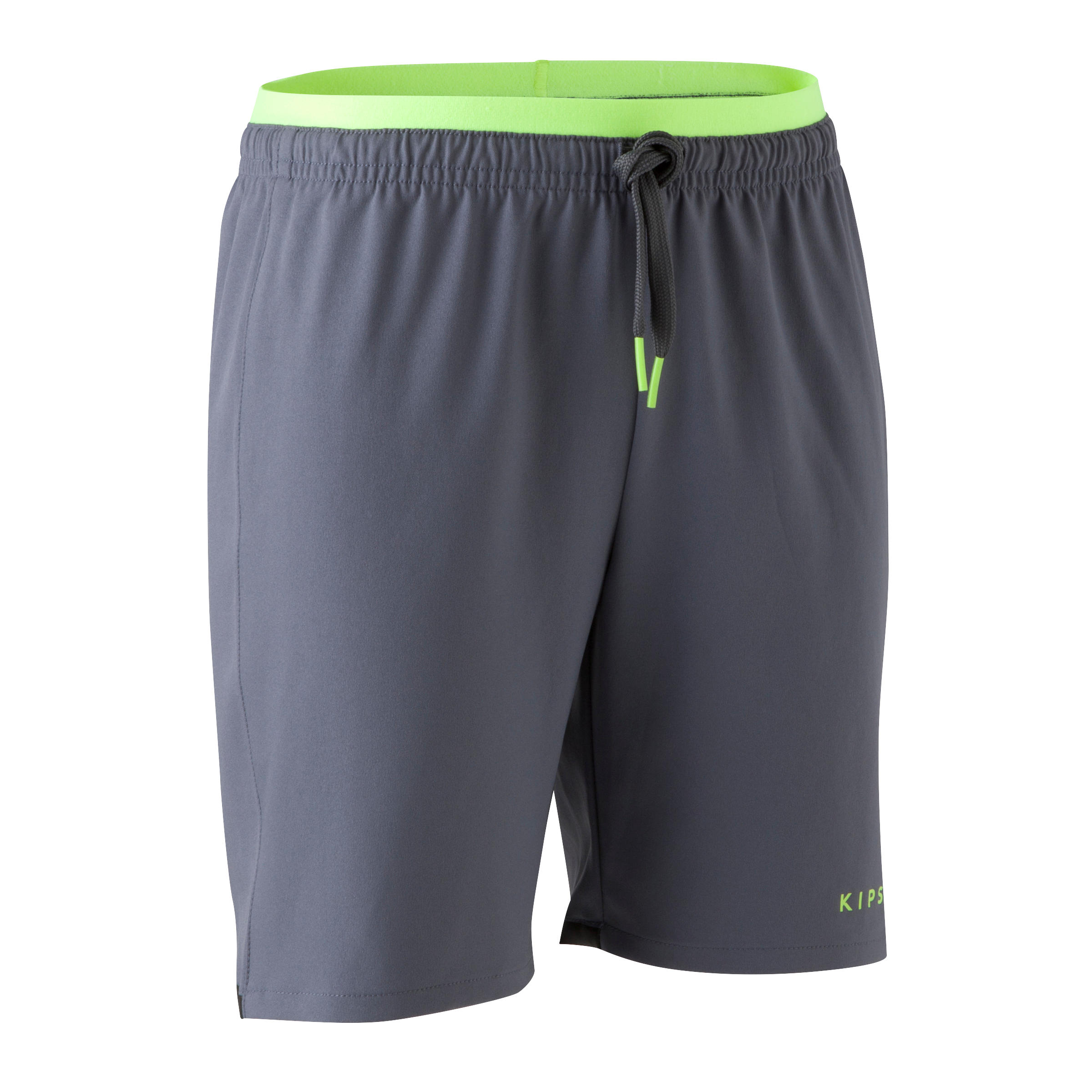 

F500 Kids' Football Shorts - Grey/Acid Yellow, Grey/yellow