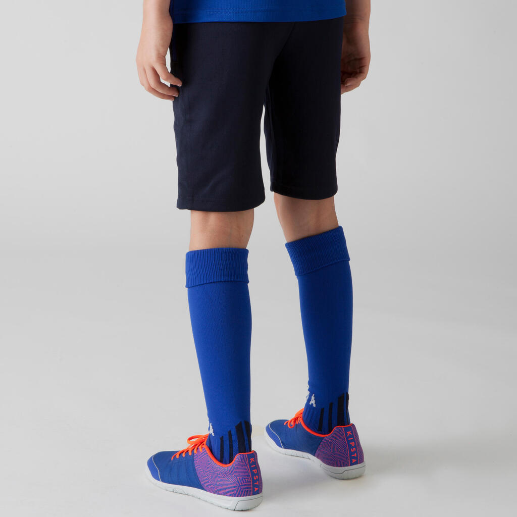 Trainingsshorts lang T500 Kinder marineblau