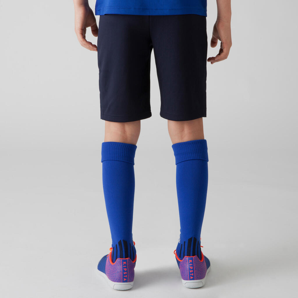 Trainingsshorts lang T500 Kinder marineblau