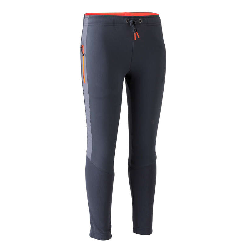 JR COLD WEATHER OUTFIT Football - T500 Bottoms - Grey/Orange KIPSTA - Football Clothing