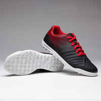 حذاء كرة قدم للملاعب الصلبة للأطفال 100HG - لون أسود/أبيض/أحمر