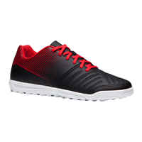 حذاء كرة قدم للملاعب الصلبة للأطفال 100HG - لون أسود/أبيض/أحمر