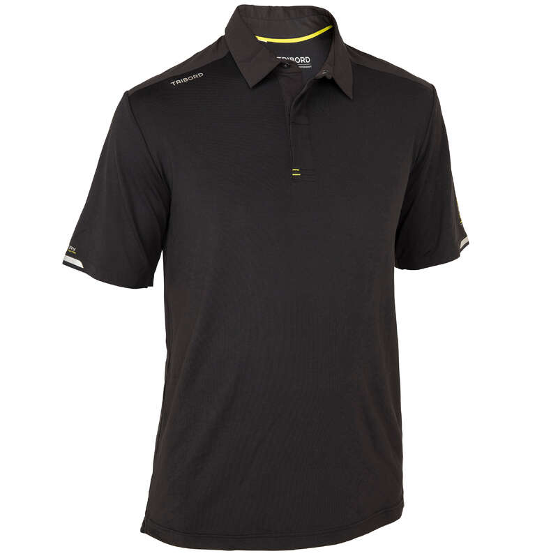 REGATTA WARM WEATHER MAN CLOTHES Sailing - Men's Polo Race 500 Blue Black TRIBORD - Sailing Clothing