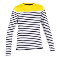 T-Shirt Manches longues - marinière voile Sailing  100 Garçon Rayé Jaune