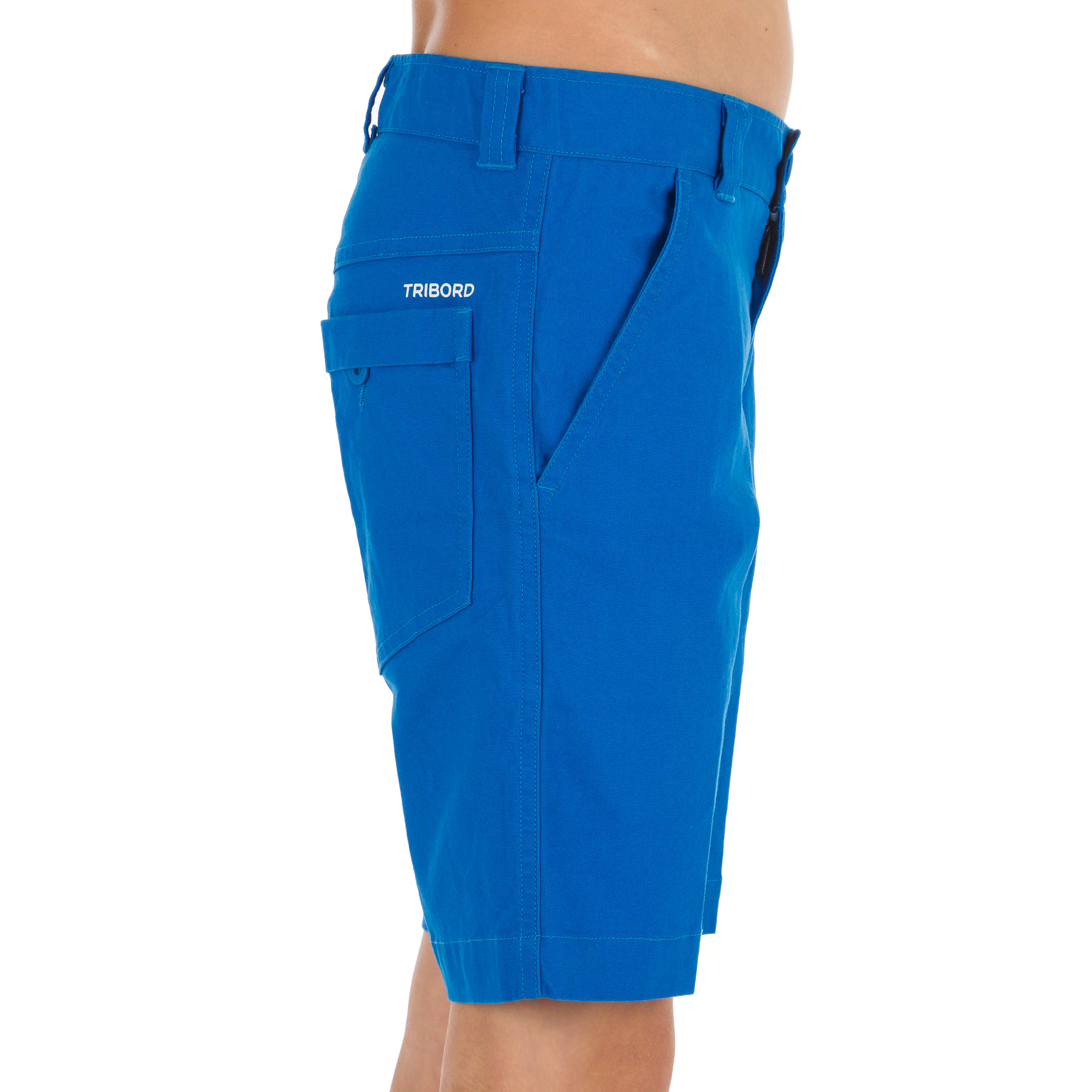 Boys’ sailing Bermuda shorts SAILING 100 - Vibrant blue 3/4