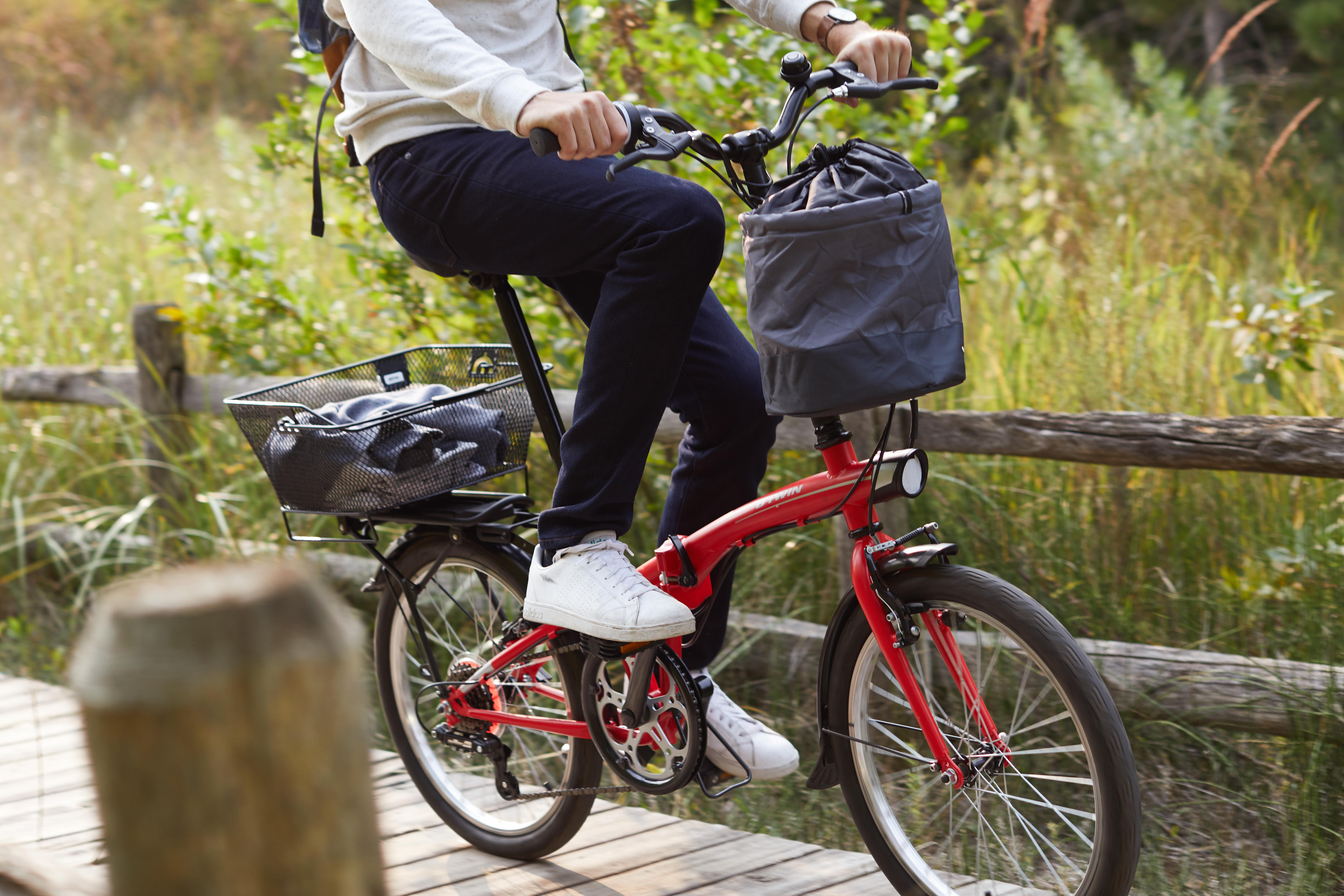 folding bike with basket