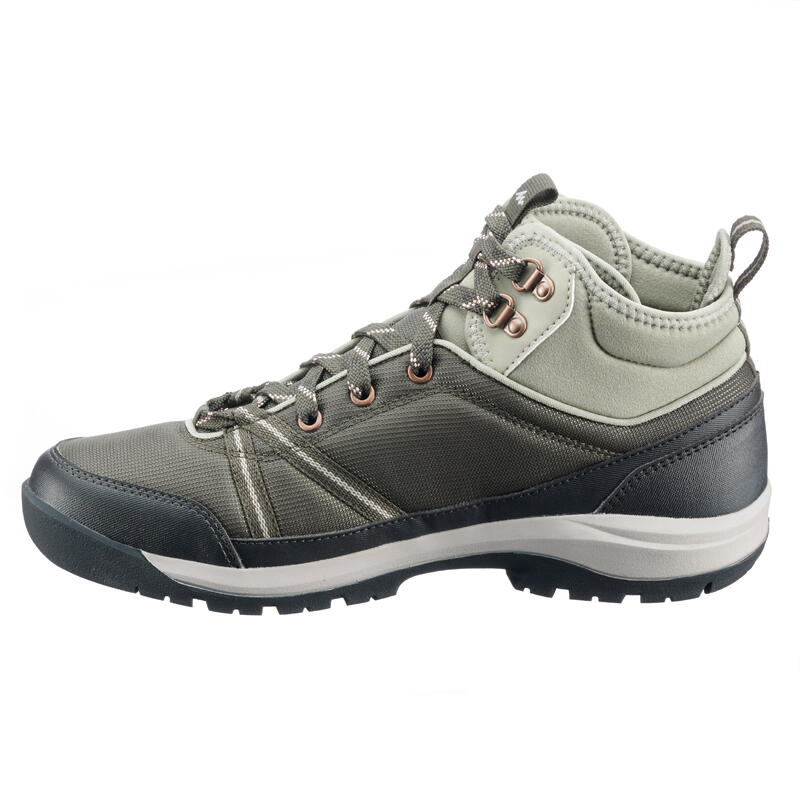 Scarpe trekking donna NH150 MID impermeabili grigie