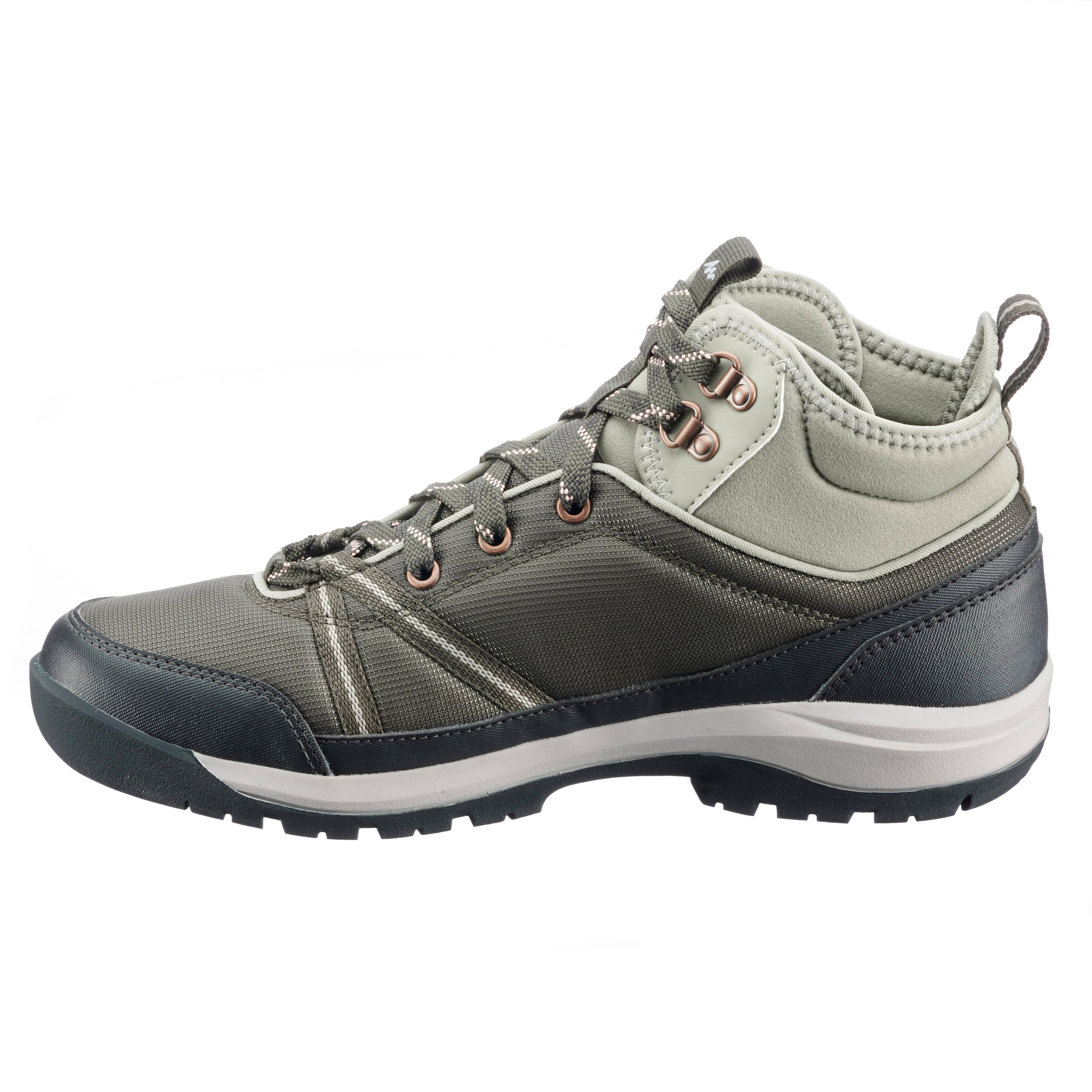 Botas impermeables de monta a y trekking para mujer Quechua NH150 Mid caqui