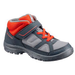 MH100 Mid Kids' Sepetu Boot Gunung Tinggi- Abu-Abu/Merah C7 hingga 2