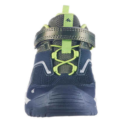 Boy's low mountain walking shoes with hook and loop tabs Crossrock KID - Khaki