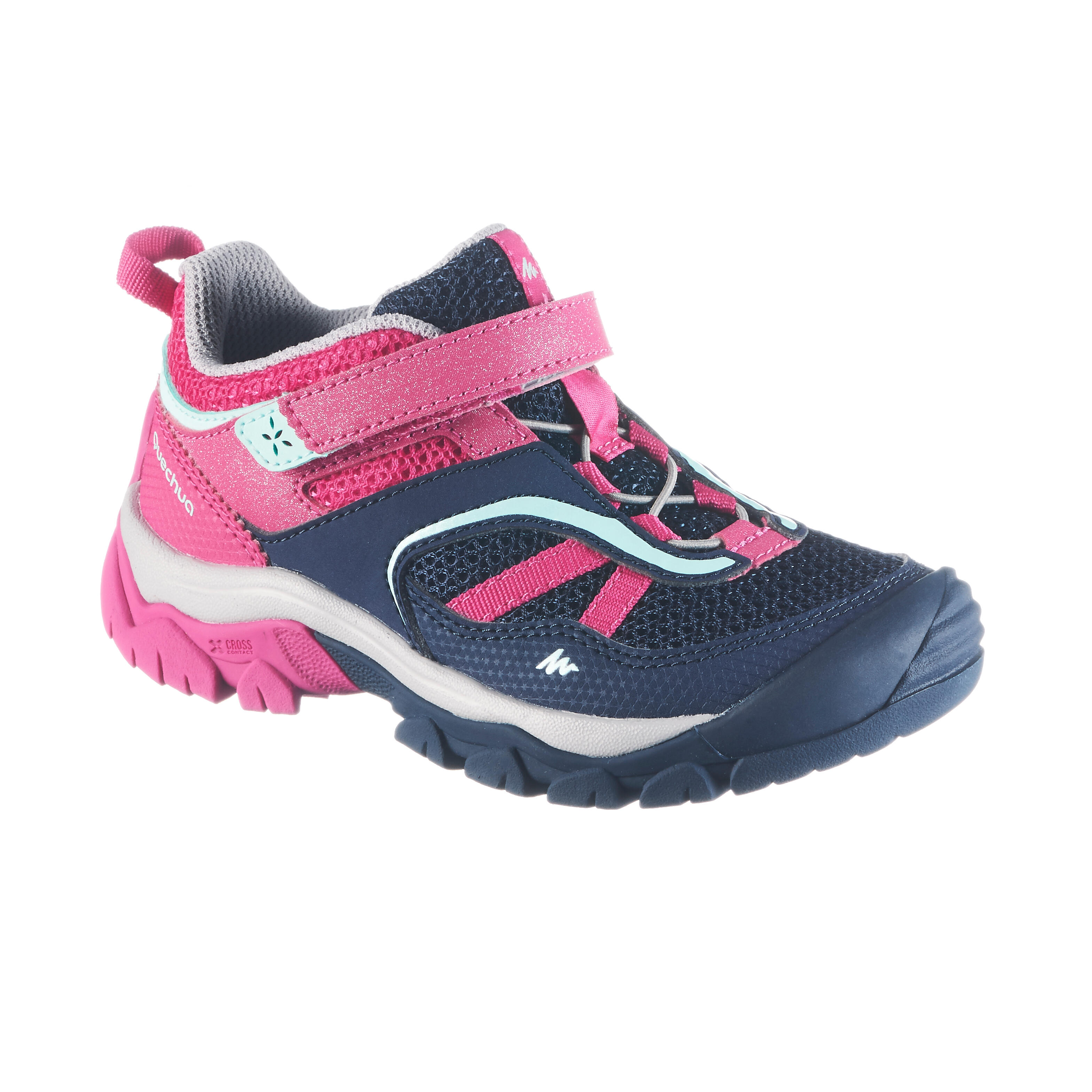 Zapatillas de senderismo en montaña niña Crossrock KID Azul/rosada