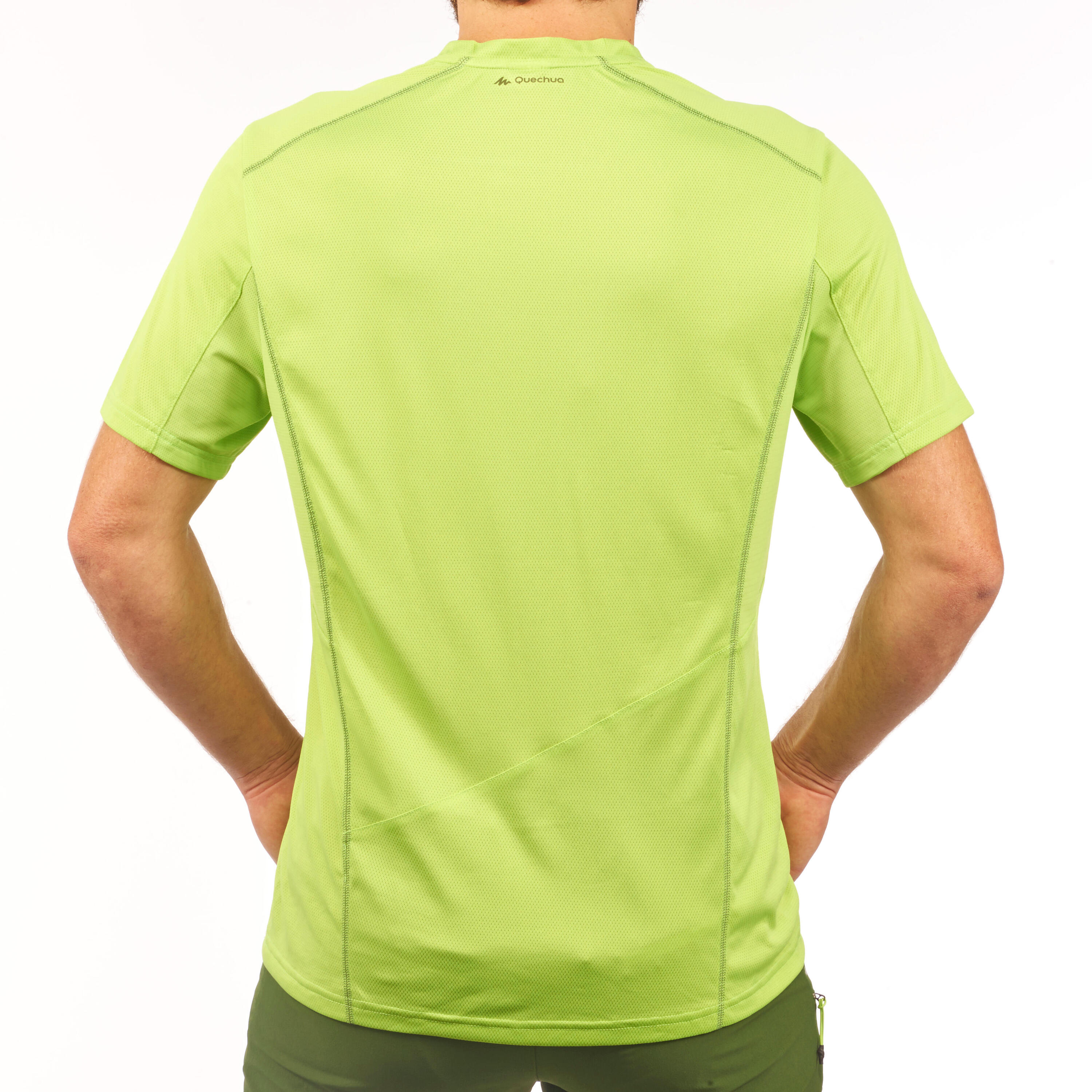 MH500 Men’s Short-Sleeved Mountain Hiking T-shirt - Green 4/4