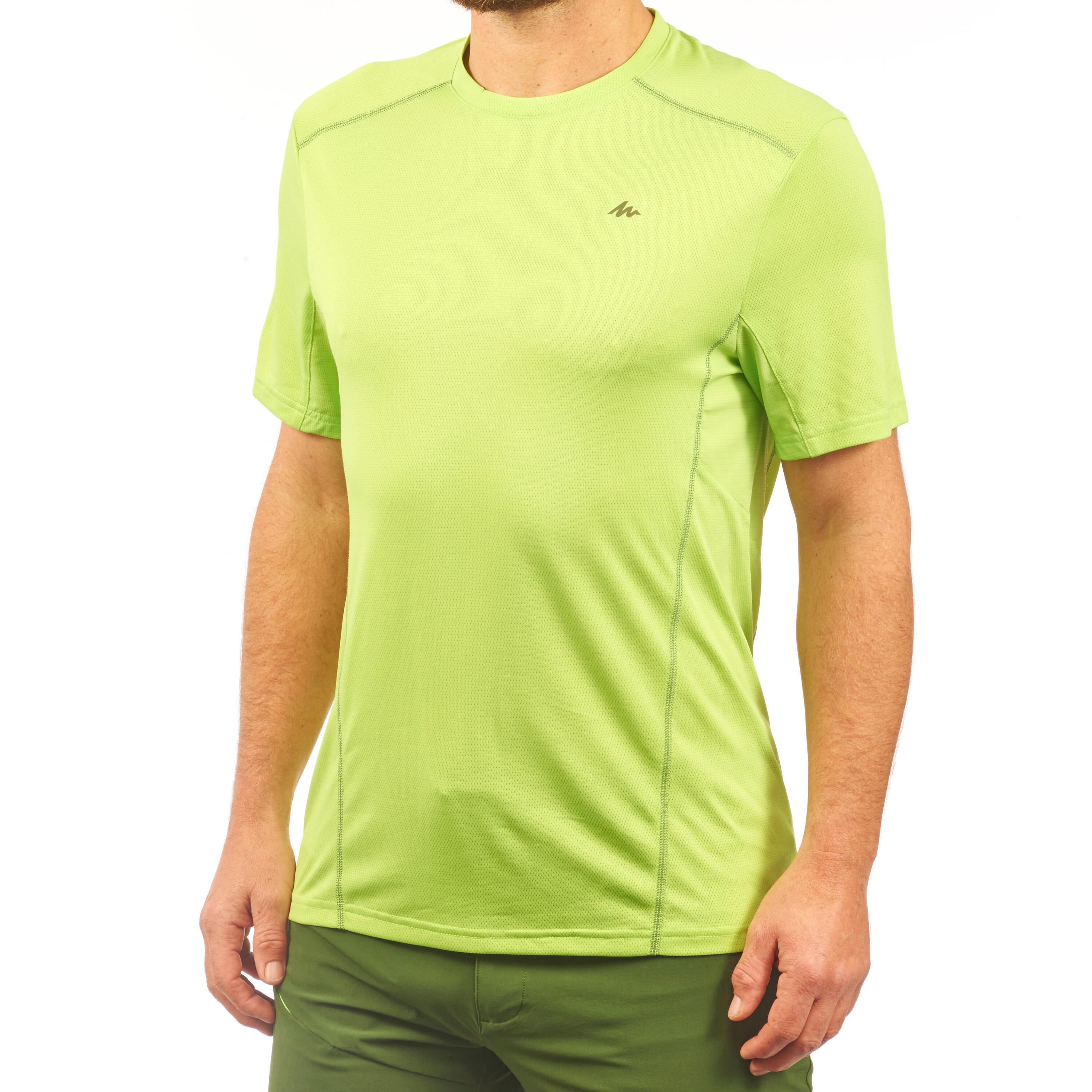 MH500 Men’s Short-Sleeved Mountain Hiking T-shirt - Green 2/4
