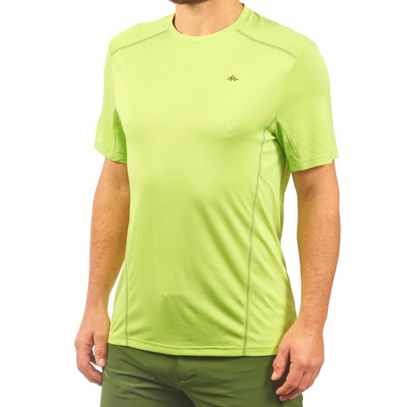 Camiseta Manga Corta de Montaña y Trekking Forclaz MH500 Hombre Verde