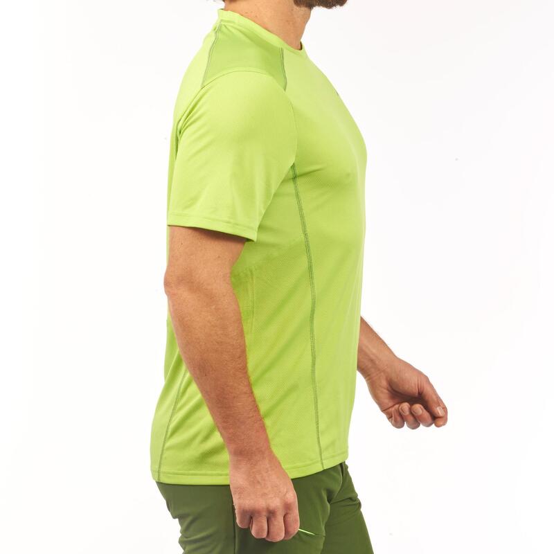 Camiseta Manga Corta de Montaña y Trekking Forclaz MH500 Hombre Verde