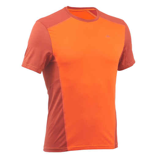 
      Pánske tričko MH 500 na horskú turistiku s krátkym rukávom tehlovo oranžové
  