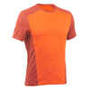 Pánske tričko MH 500 na horskú turistiku s krátkym rukávom tehlovo oranžové