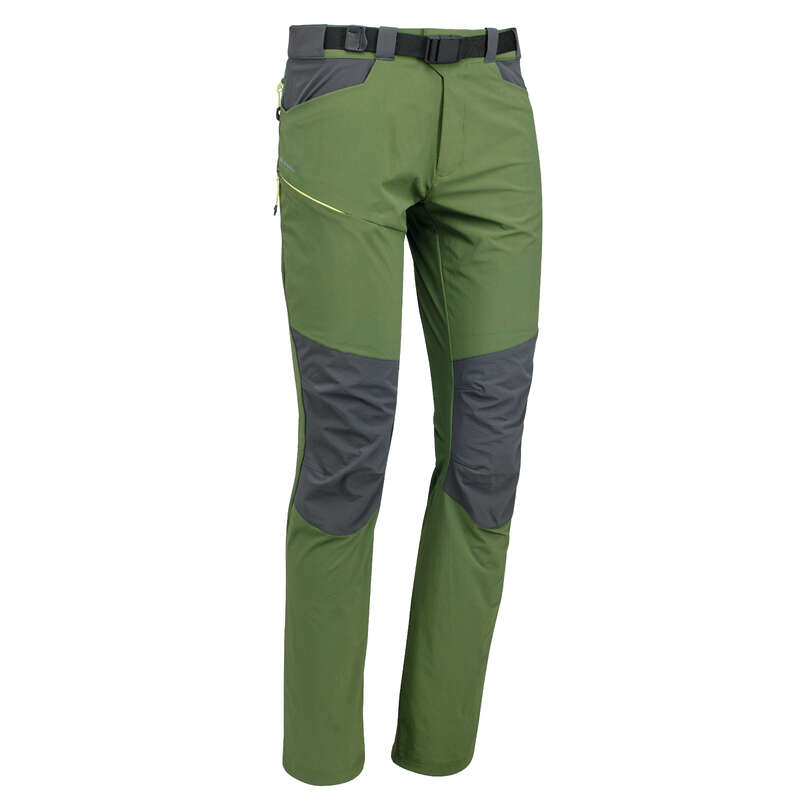 MEN MOUNTAIN HIKING TEE SHIRTS, PANTS - MH500 Trousers - Green QUECHUA