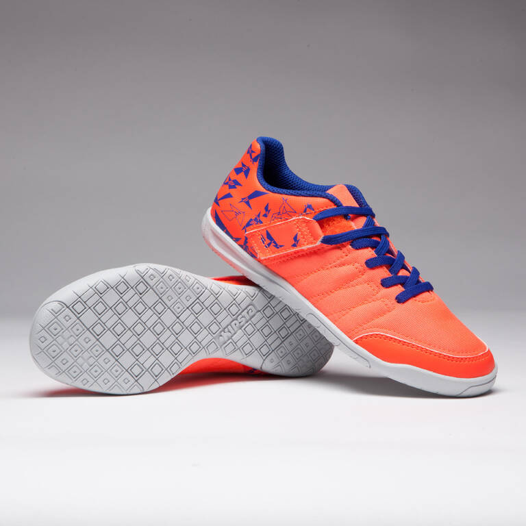 CLR 500 Kids Futsal Trainers - Rip-Tab, Orange/Blue