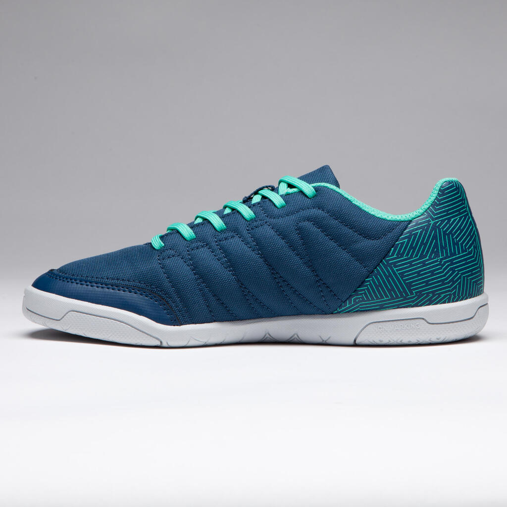 CLR 500 Kids' Futsal Trainers - Blue/Green