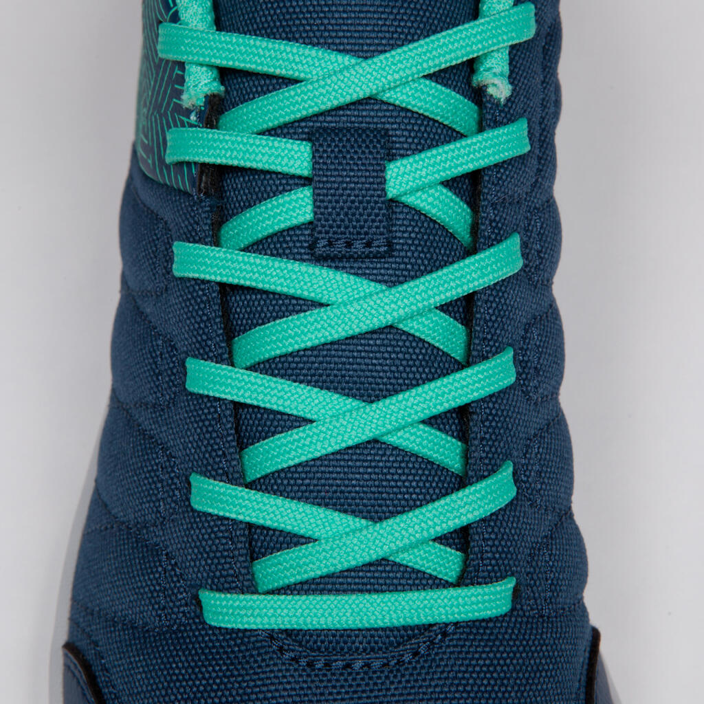 CLR 500 Kids' Futsal Trainers - Blue/Green