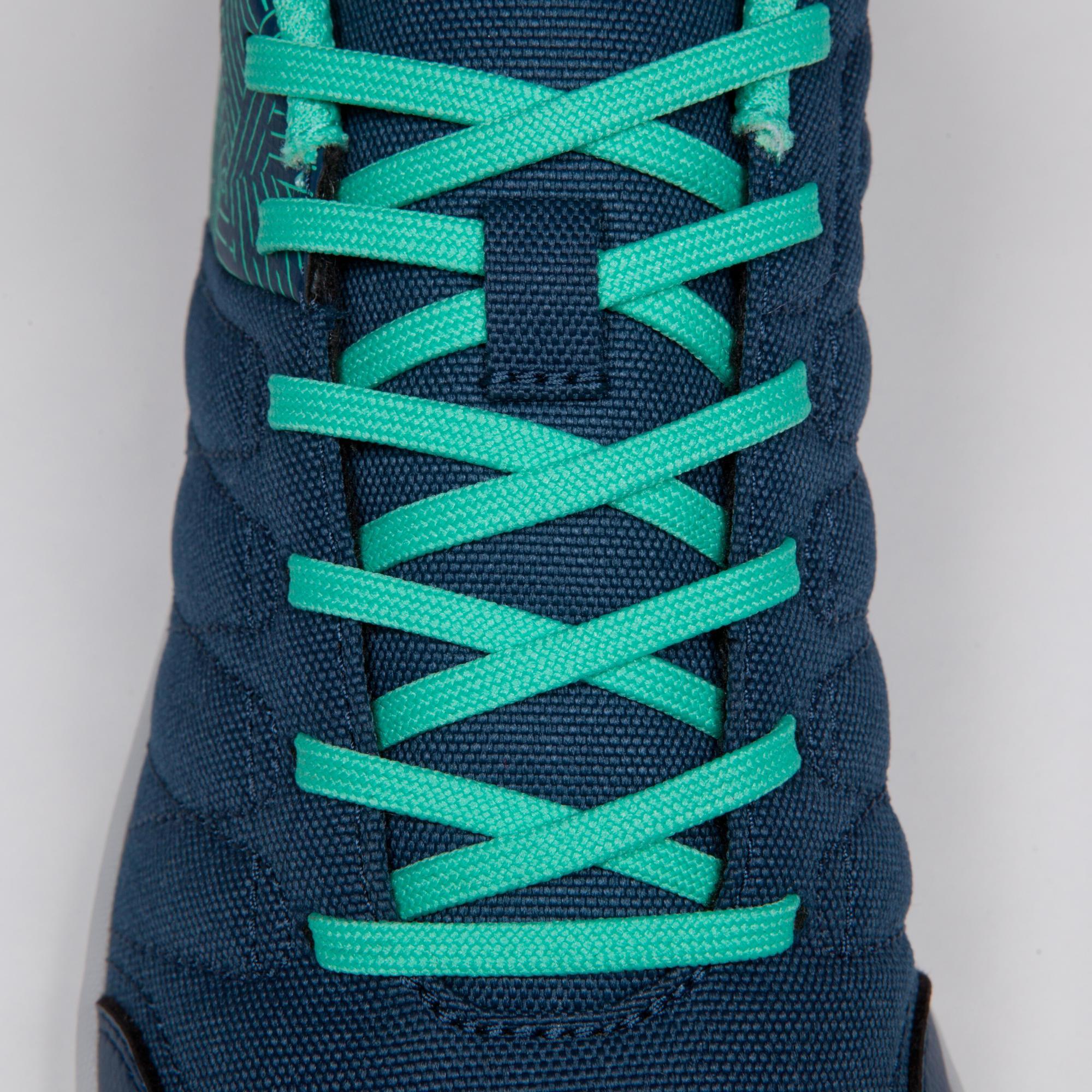 blue and green trainers