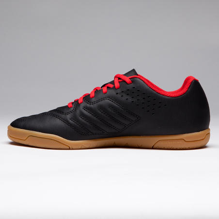 Chaussures de futsal enfant Agility 100 noire rouge