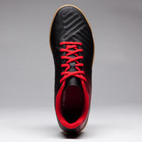 Chaussures de futsal enfant Agility 100 noire rouge