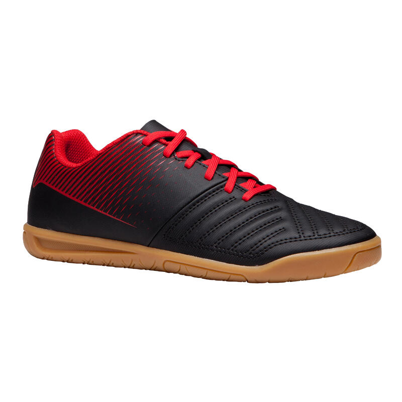 Zapatillas Fútbol Sala niños Kipsta Agility 100 negro rojo