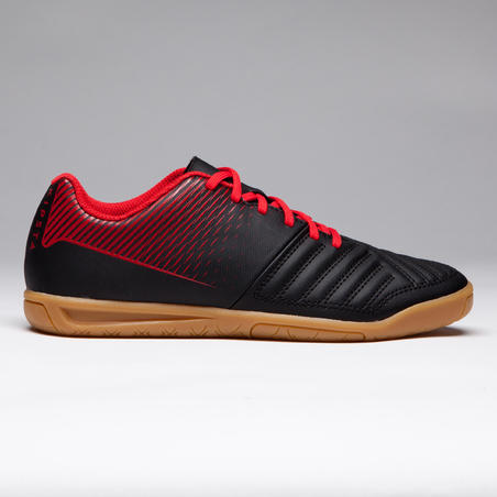 Chaussures de futsal enfant Agility 100 noire rouge