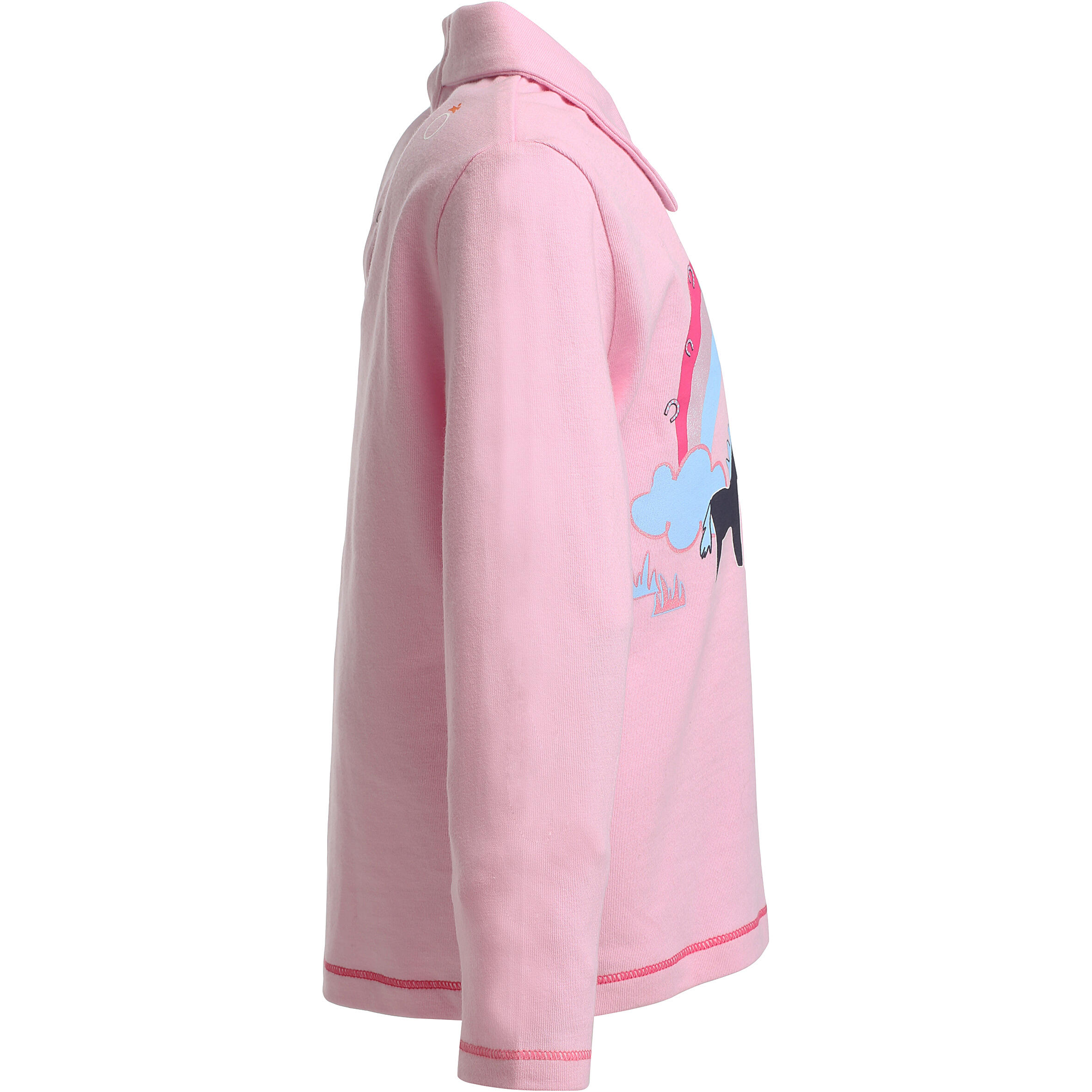Baby Long-Sleeved Horse Riding Polo Shirt - Light Pink 3/11