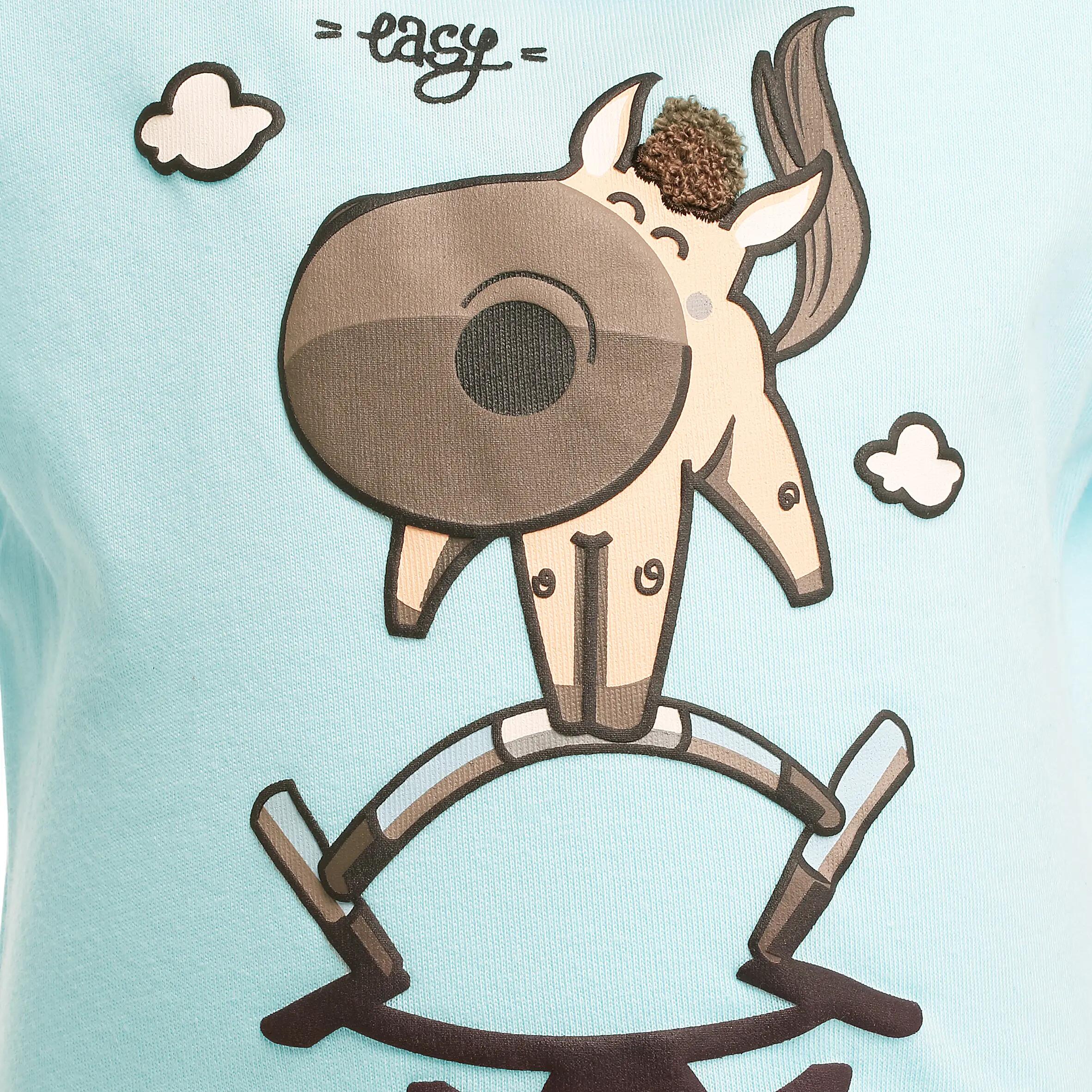 Baby Horse Riding Short Sleeve Polo Shirt - Sky Blue 7/10