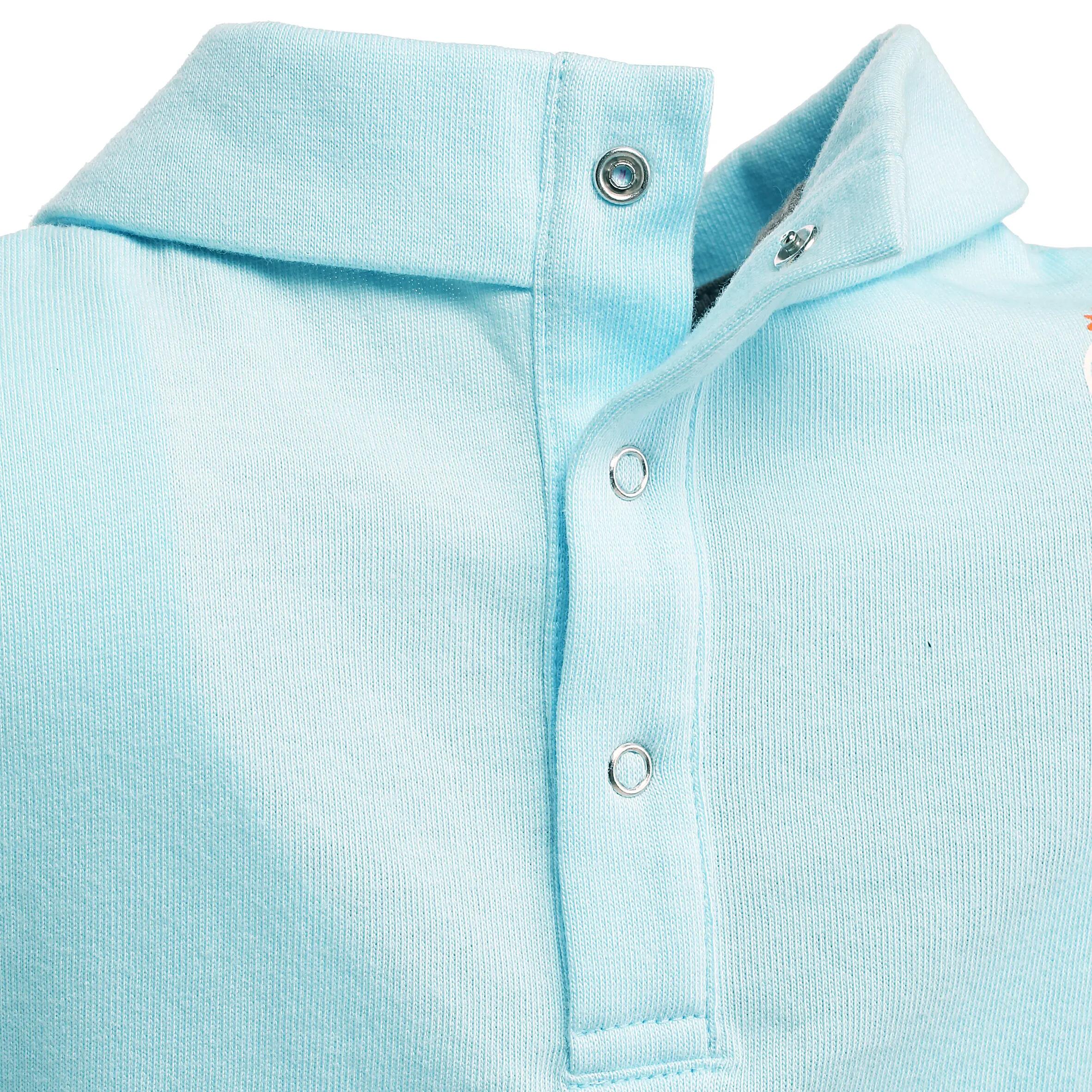 Baby Horse Riding Short Sleeve Polo Shirt - Sky Blue 8/10