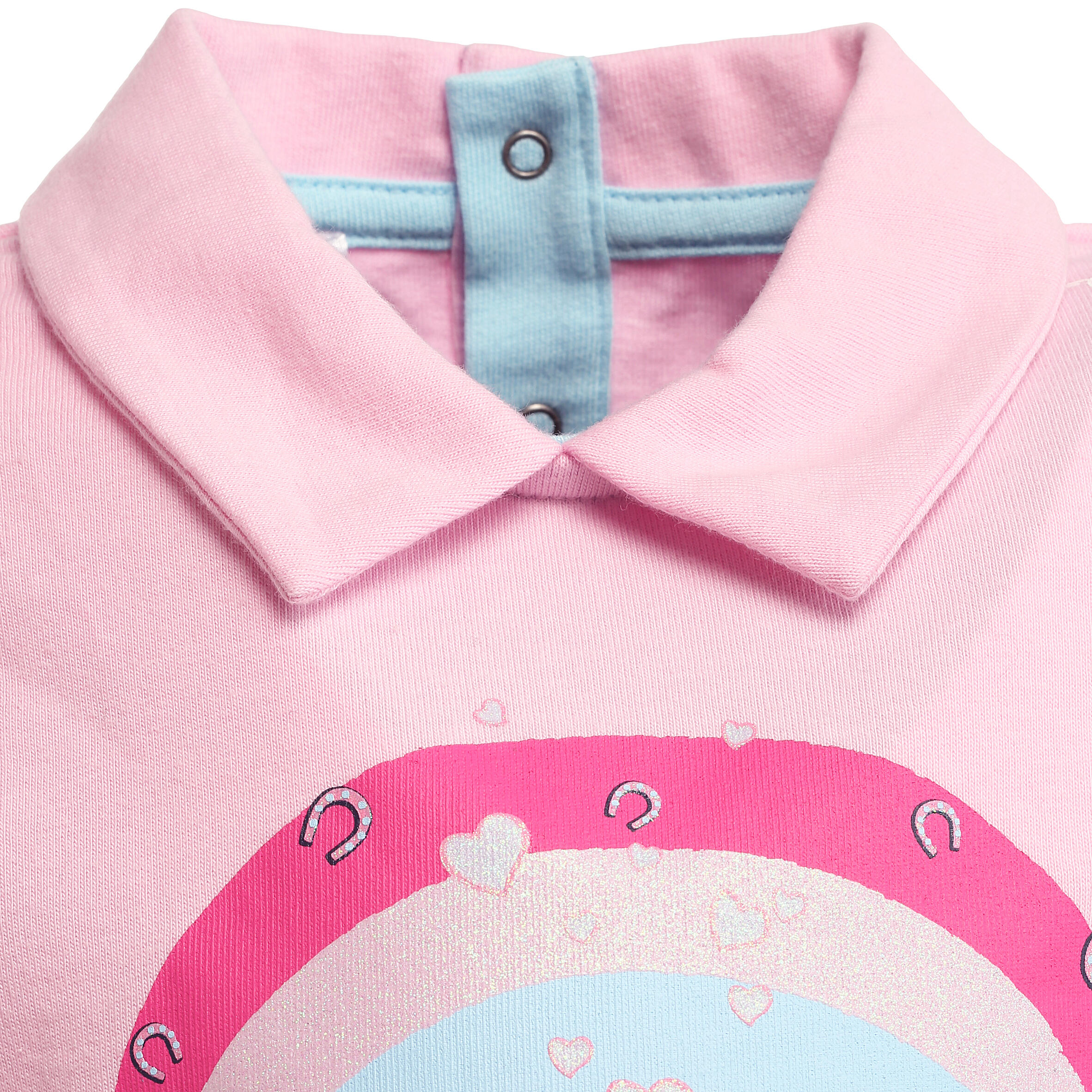 Baby Long-Sleeved Horse Riding Polo Shirt - Light Pink 6/11