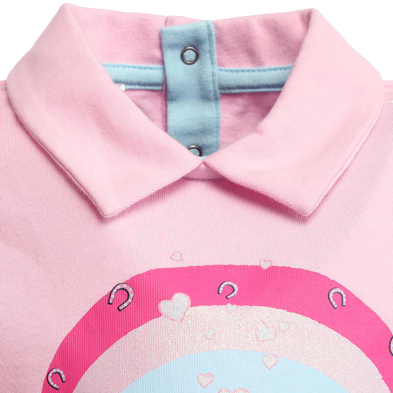 Polo de manga larga equitación BEBÉ rosa claro