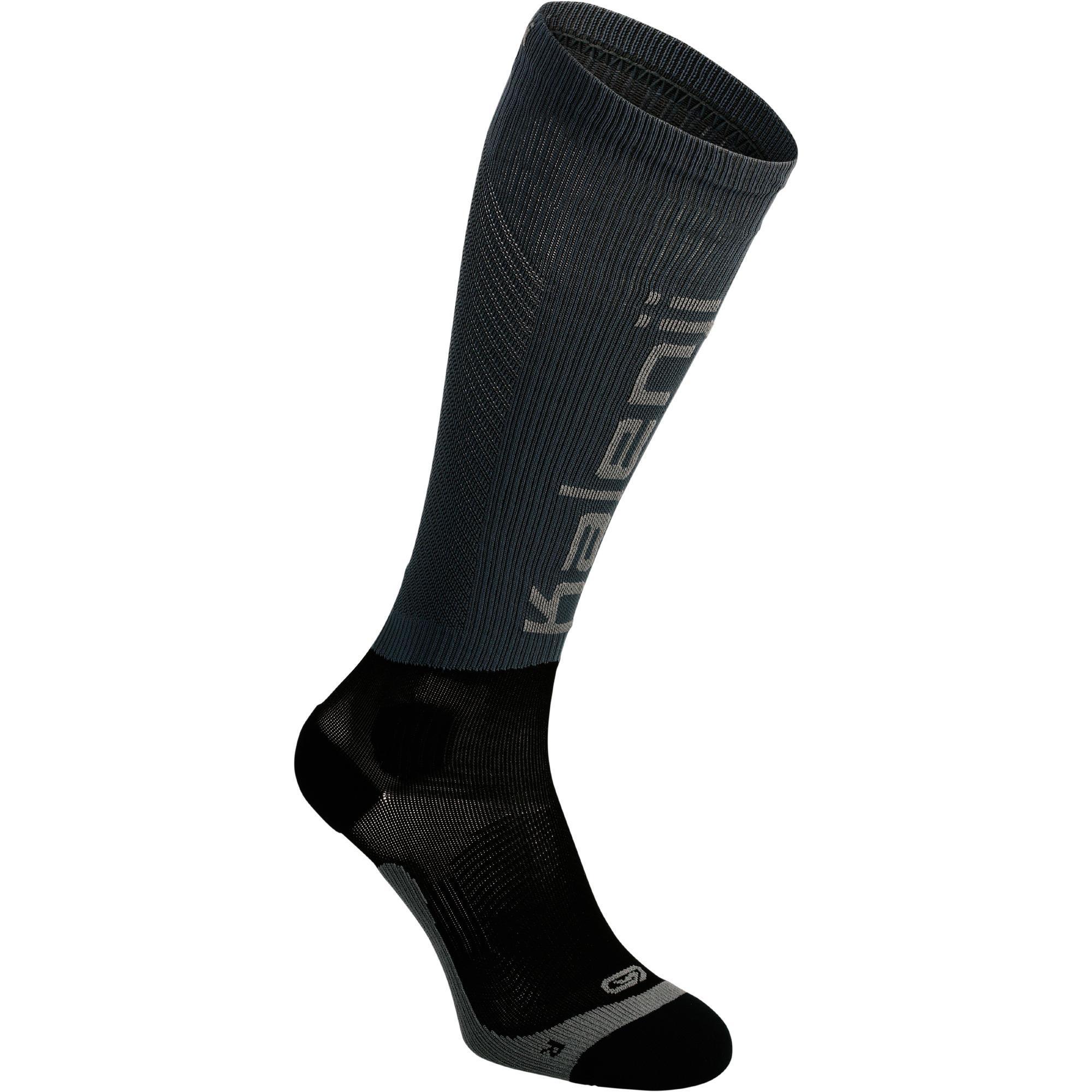 Kanergy Compression Running Socks - Black/White Kalenji - Decathlon